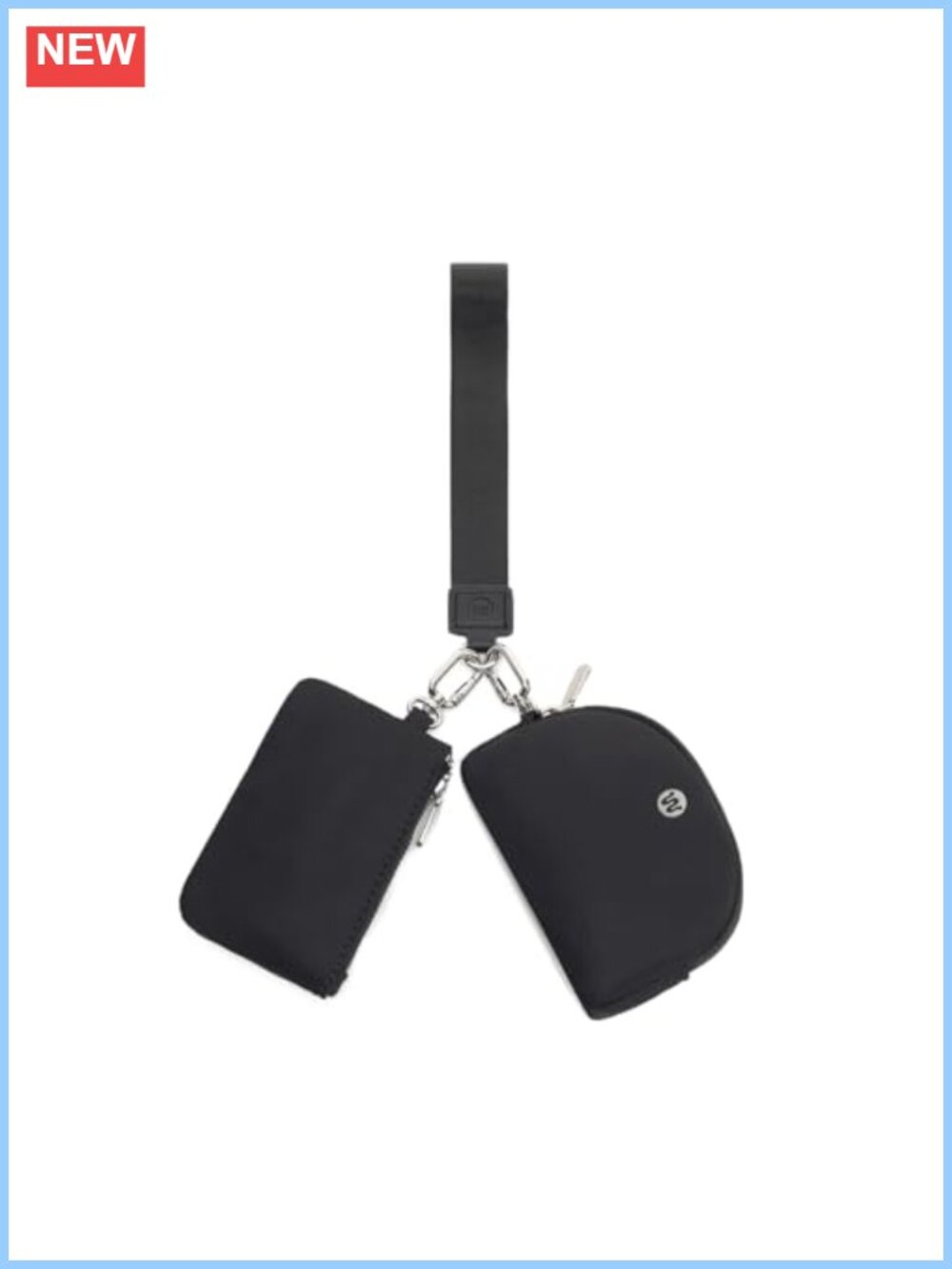 Nylon Mini Zip Around Wristlet Wallet Dual Pouch Coin Keychain Purse